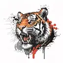 tiger head tattoo design idea