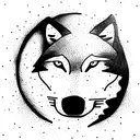 wolf wit space tattoo design idea