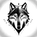 wolf wit space tattoo design idea
