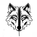 wolf wit space tattoo design idea