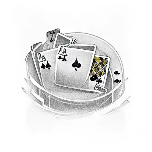 A gambling-themed tattoo with a unique twist tattoo design idea