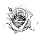 Rose with vines as letter K tattoo design idea