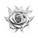 Rose with vines as letter K tattoo design idea