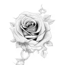 Rose with vines as letter K tattoo design idea