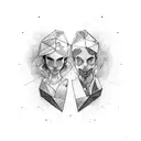 An abstract representation of the bond between Daughter Kayleigh and Son Thomas tattoo design idea