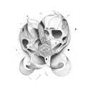 An abstract representation of the bond between Daughter Kayleigh and Son Thomas tattoo design idea