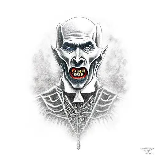 Dracula con capa tattoo design idea