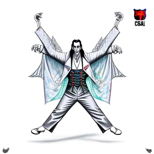 Dracula con capa tattoo design idea