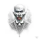 Dracula con capa tattoo design idea