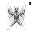 Dracula con capa tattoo design idea