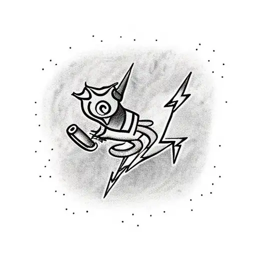 dumbbell lightning bolt  tattoo design idea