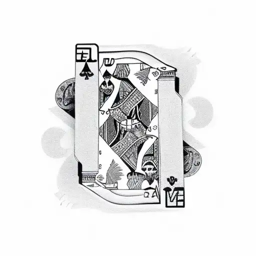 A chicanos-inspired arm sleeve featuring a deck of cards tattoo design idea