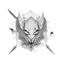 A stylish black-grey dagger surrounded by shimmering bijoux tattoo design idea