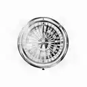 A roulette wheel with intricate blackwork details tattoo design idea