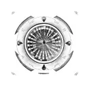 A roulette wheel with intricate blackwork details tattoo design idea