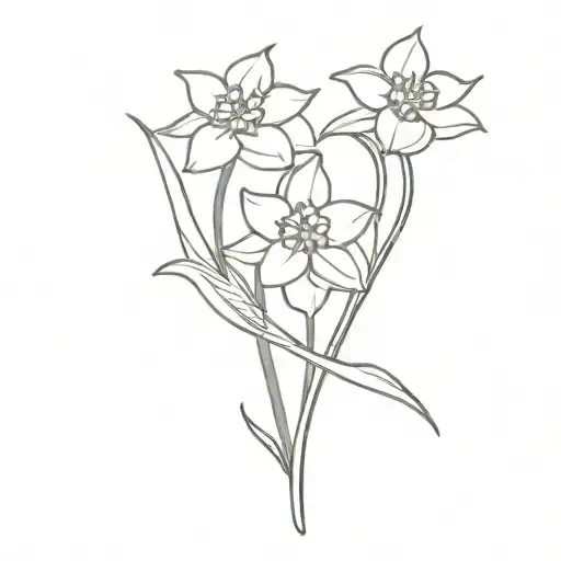 abstract tattoo design of narcissus flowers very simple no stems and a little space between them tattoo design idea