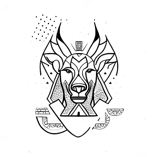 a line very simple showcasing south africa's symbols  tattoo design idea