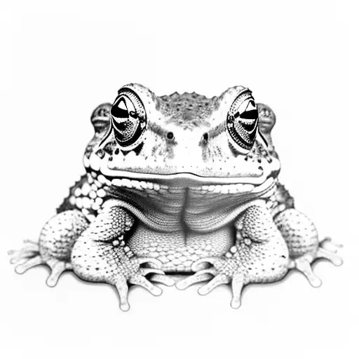  Chilean realistic green jungle toad in fungal forest tattoo design idea