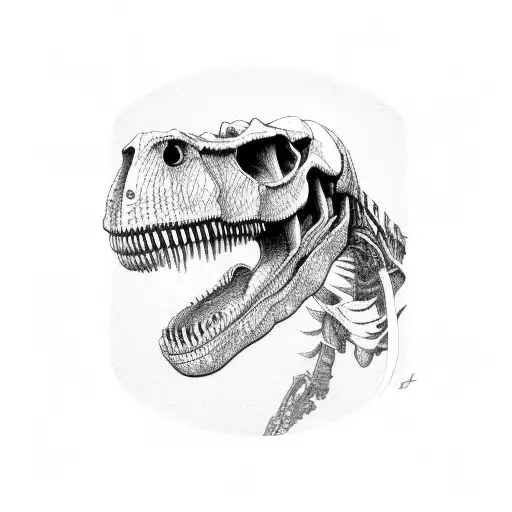 t-rex skull tattoo design idea