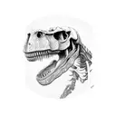 t-rex skull tattoo design idea