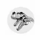 t-rex skull tattoo design idea