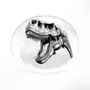 t-rex skull tattoo design idea