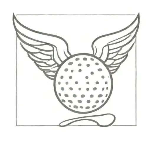 golf ball with wings tattoo design idea