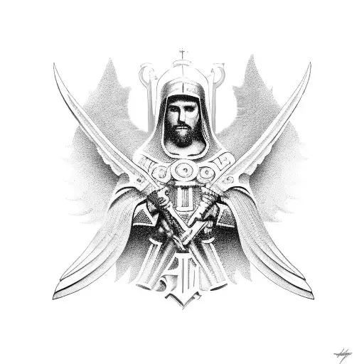 Saint micheal guardian tattoo design idea