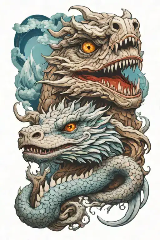falkor luck dragon never ending story tattoo design idea