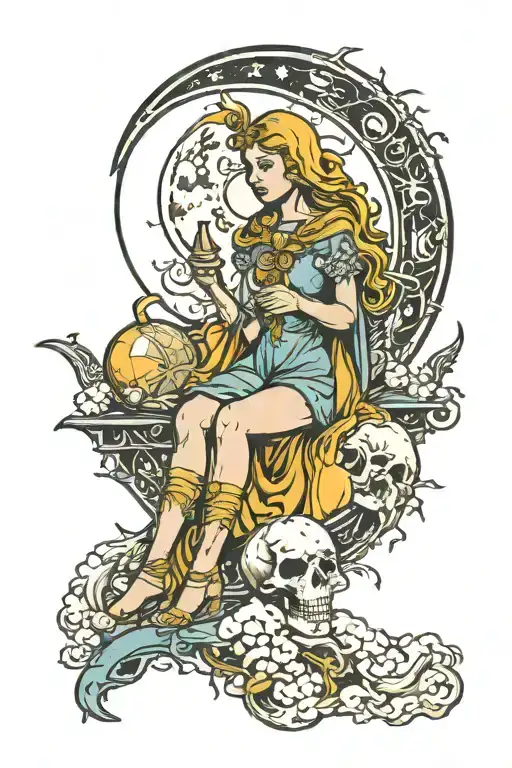 The Moon Tarot Card tattoo design idea