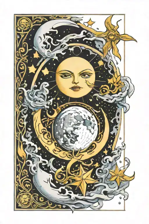 The Moon Tarot Card tattoo design idea