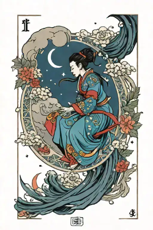 The Moon Tarot Card tattoo design idea