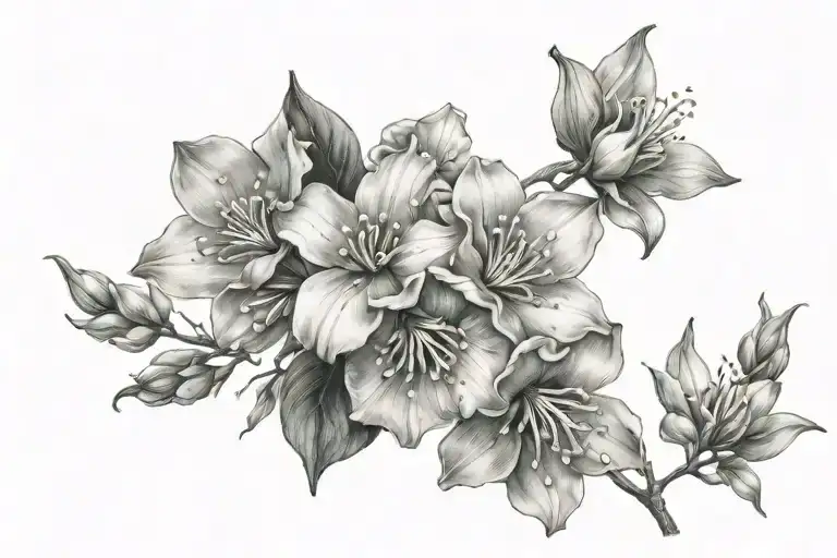 flowers blooming tattoo design idea