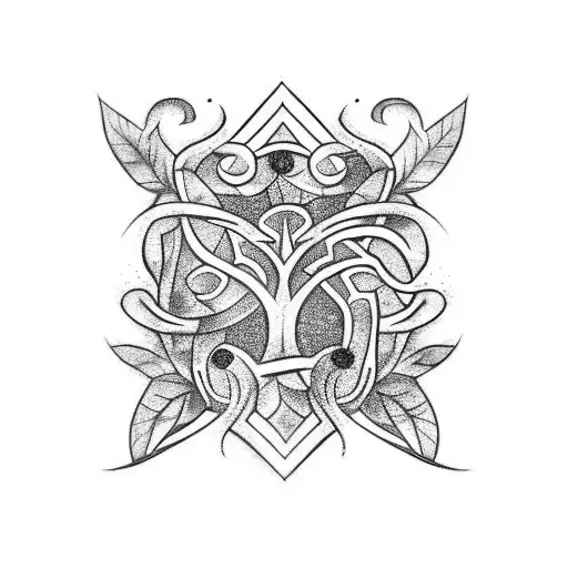 Green ivy tattoo design idea
