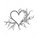 Heart with thorns tattoo design idea