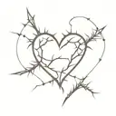 Heart with thorns tattoo design idea