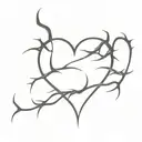 Heart with thorns tattoo design idea