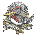 Boston Red Sox "B" and a duck and a grenade  tattoo design idea