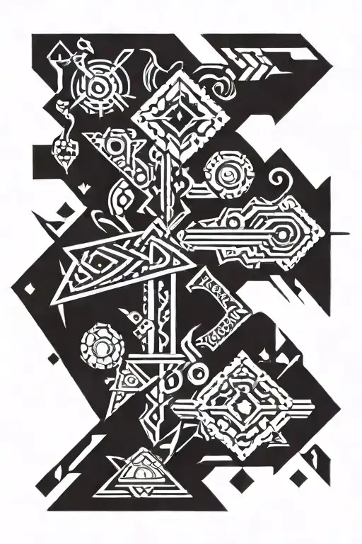 underground diamond driller tattoo design idea