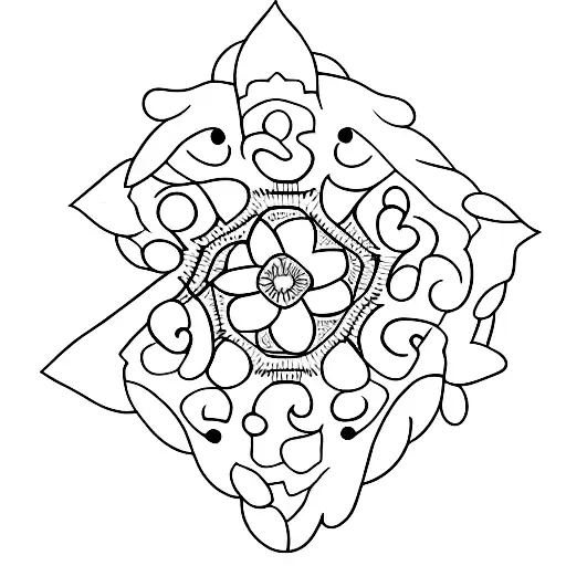 Crochet stitches sketch tattoo design idea