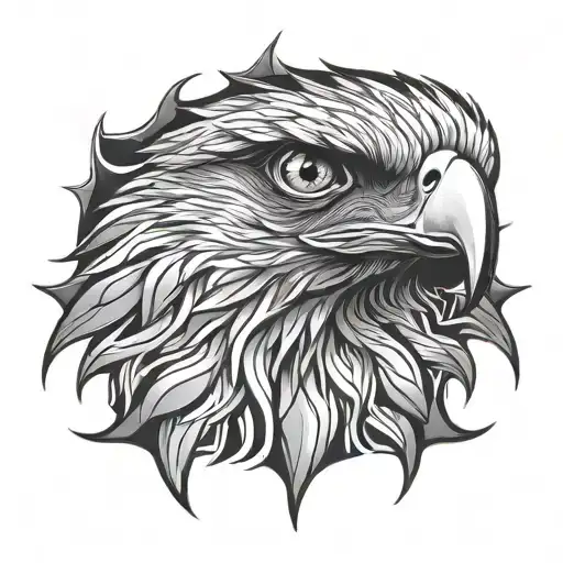 Hawk eyes fused tattoo design idea