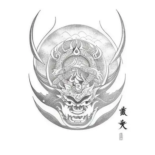 moon god tattoo design idea