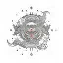 moon god tattoo design idea