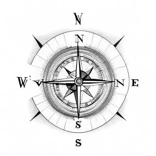 A compass made of different fruits and vegetables tattoo design idea