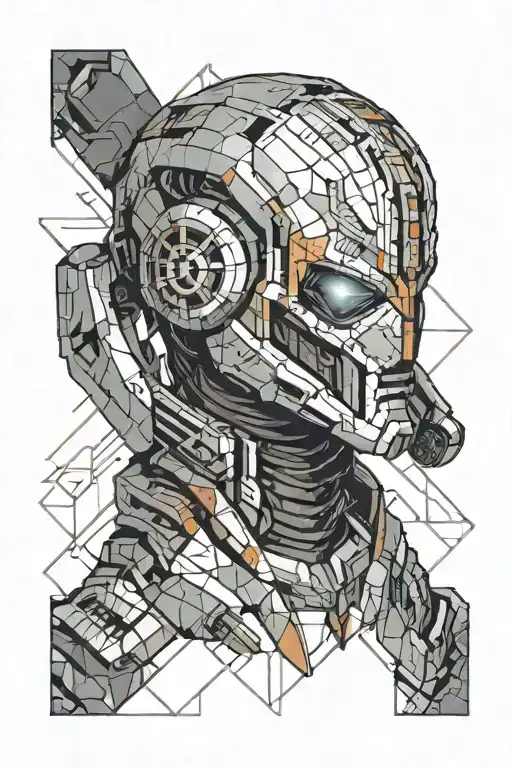 marker from dead space with isaac clark mask tattoo design idea