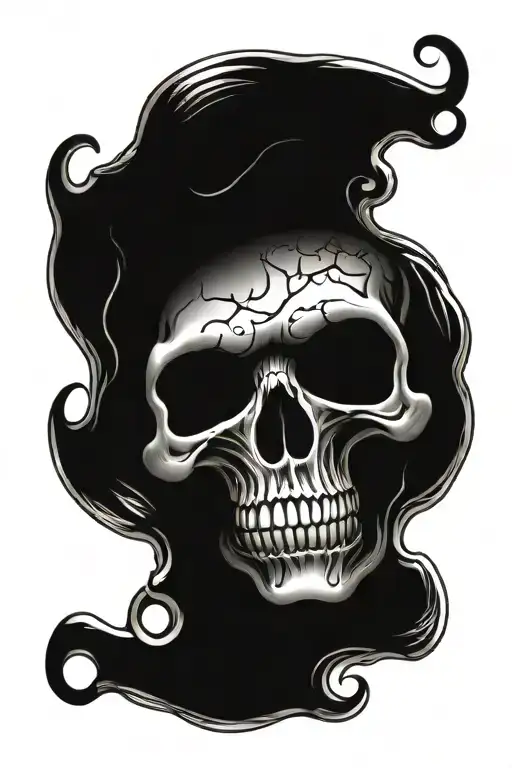 skull and hot rod tattoo design idea