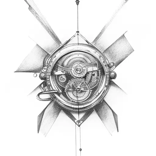 A vintage racecar with steampunk elements tattoo design idea