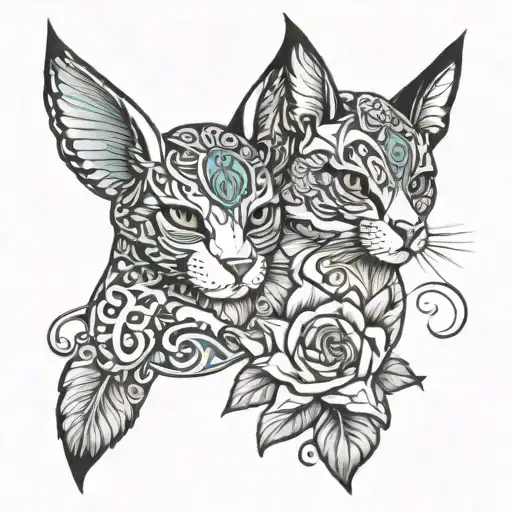 matching mother daughter tattoo design idea