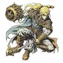 elden ring as a 90s anime tattoo design idea