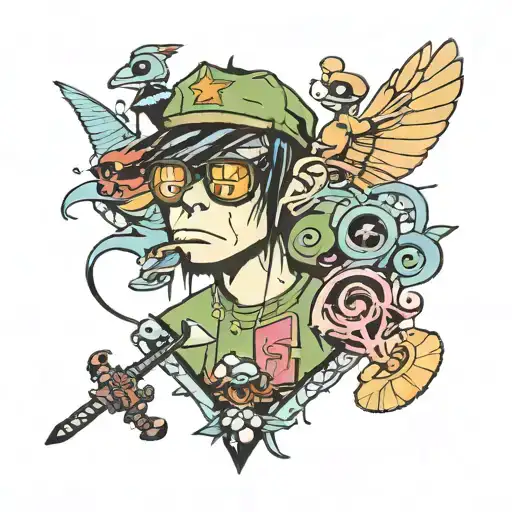 gorillaz tattoo design idea